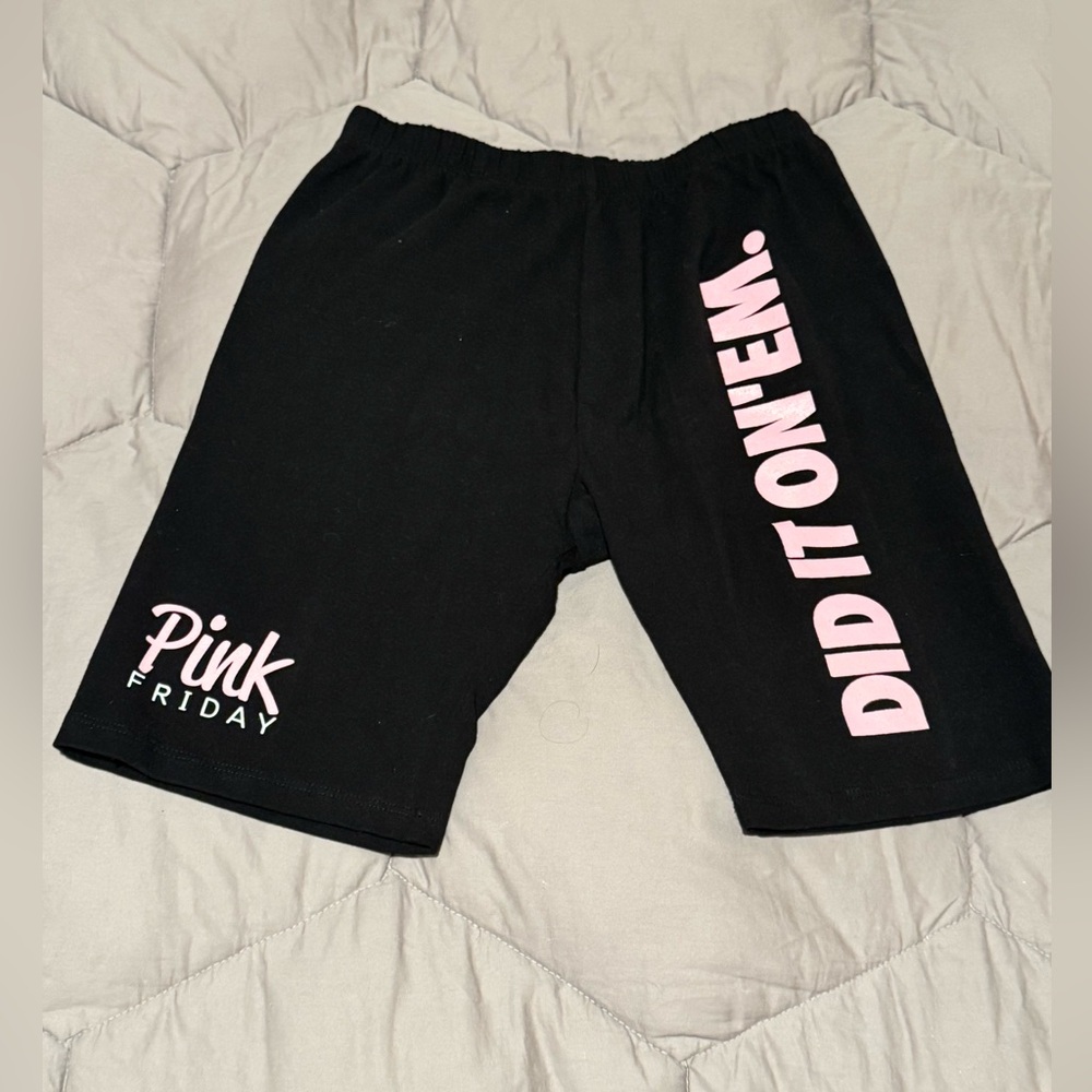 Exclusive Nicki Minaj Pink Friday 10th anniversary biker shorts!
